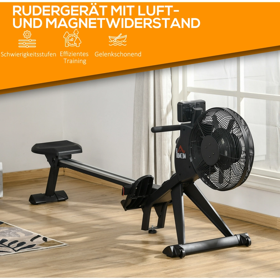 HOMCOM Rudergerät mit  Bildschirm schwarz