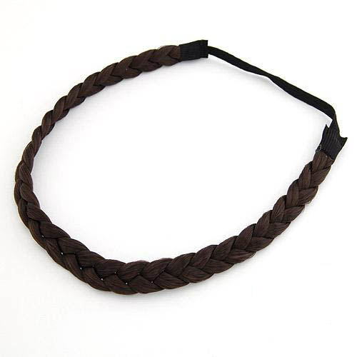 Damen Haarband Accessoire Flechtfrisur - Dunkelbraun