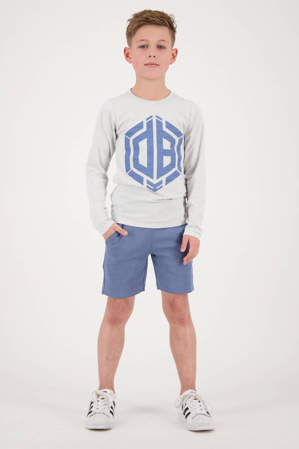 Vingino longsleeve Herol met printopdruk lichtgrijs