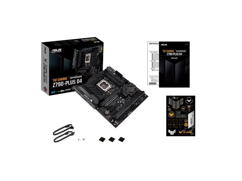 ASUS TUF GAMING Z790-PLUS D4 - Bundkort - ATX - LGA1700 sokkel - Z790 Chipset - USB-C 3.2 Gen 2x2, USB-C 3.2 Gen2, USB 3.2 Gen 1, USB 3.2 Gen 2 - 2.5 Gigabit LAN, Wi-Fi 6, Bluetooth - onboard grafik (CPU påkrævet) - HD Audio (8-kanaler)