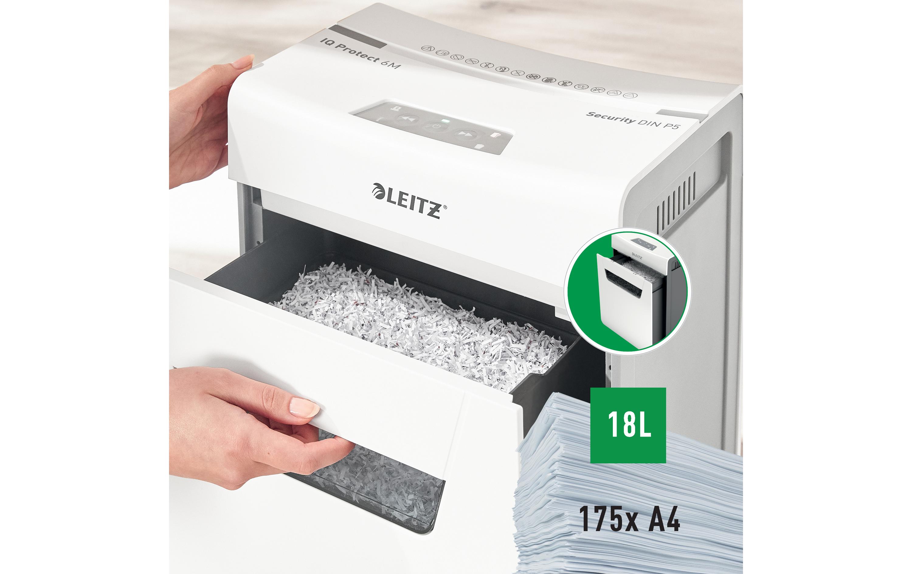 Aktenvernichter IQ Protect Premium 6M , P-5, 6 Blatt<br>Manueller Dokumentenvernichter mit Mikroschnitt für die sichere Vernichtung streng vertraulicher Unterlagen