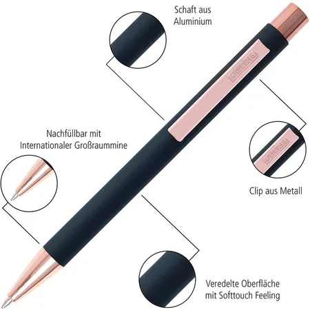 ONLINE Kugelschreiber Soft Metal, Grey Rose mit Softtouch Feeling