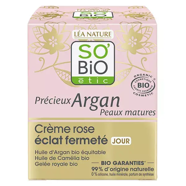 So'Bio Étic Precious Argan Cream Rose Radiance Firming Day Organic 50ml