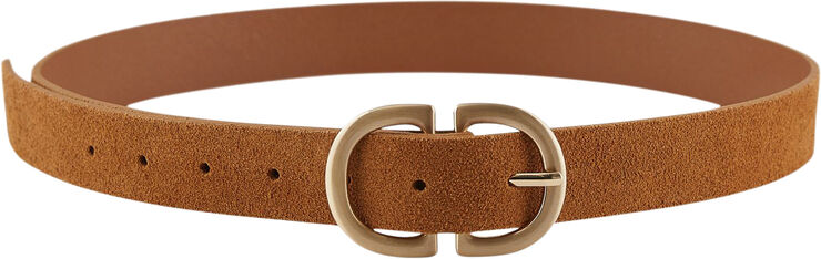 Pieces PCJUVA SUEDE JEANS BELT NOOS Cognac/w brushed gold buckle