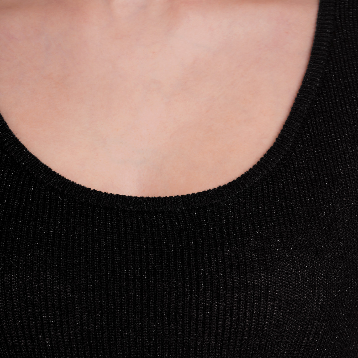 Gina Collection Damen Top mit Effektgarn schwarz