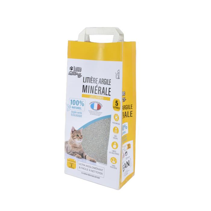LITIERE MINERALE COMPACTE AGGLOMERANTE ARGILE VERTE 5L