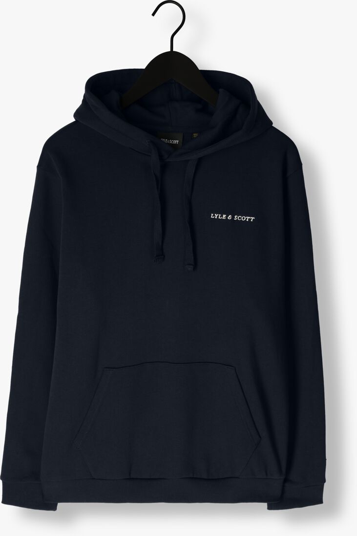 LYLE & SCOTT donkerblauwe lyle & scott sweater embroidered hoodie