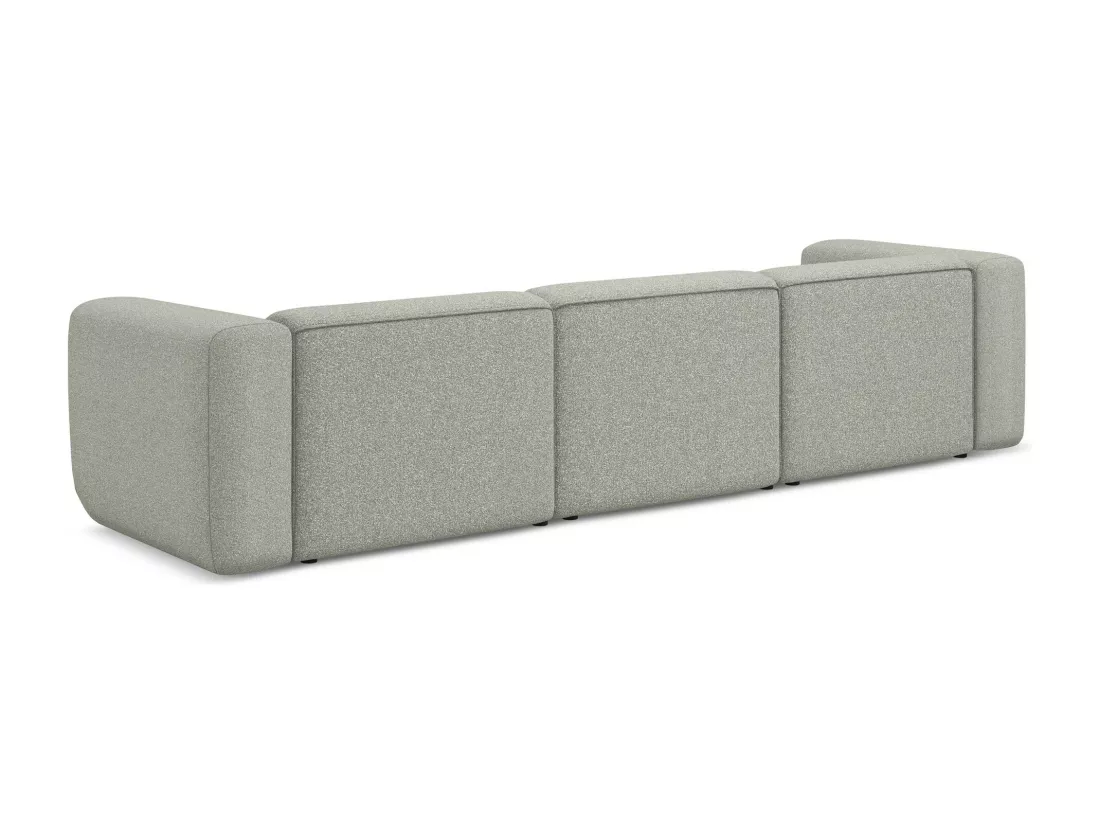 Canapé modulable 4 places en tissu texturé - gris clair - EKAHI