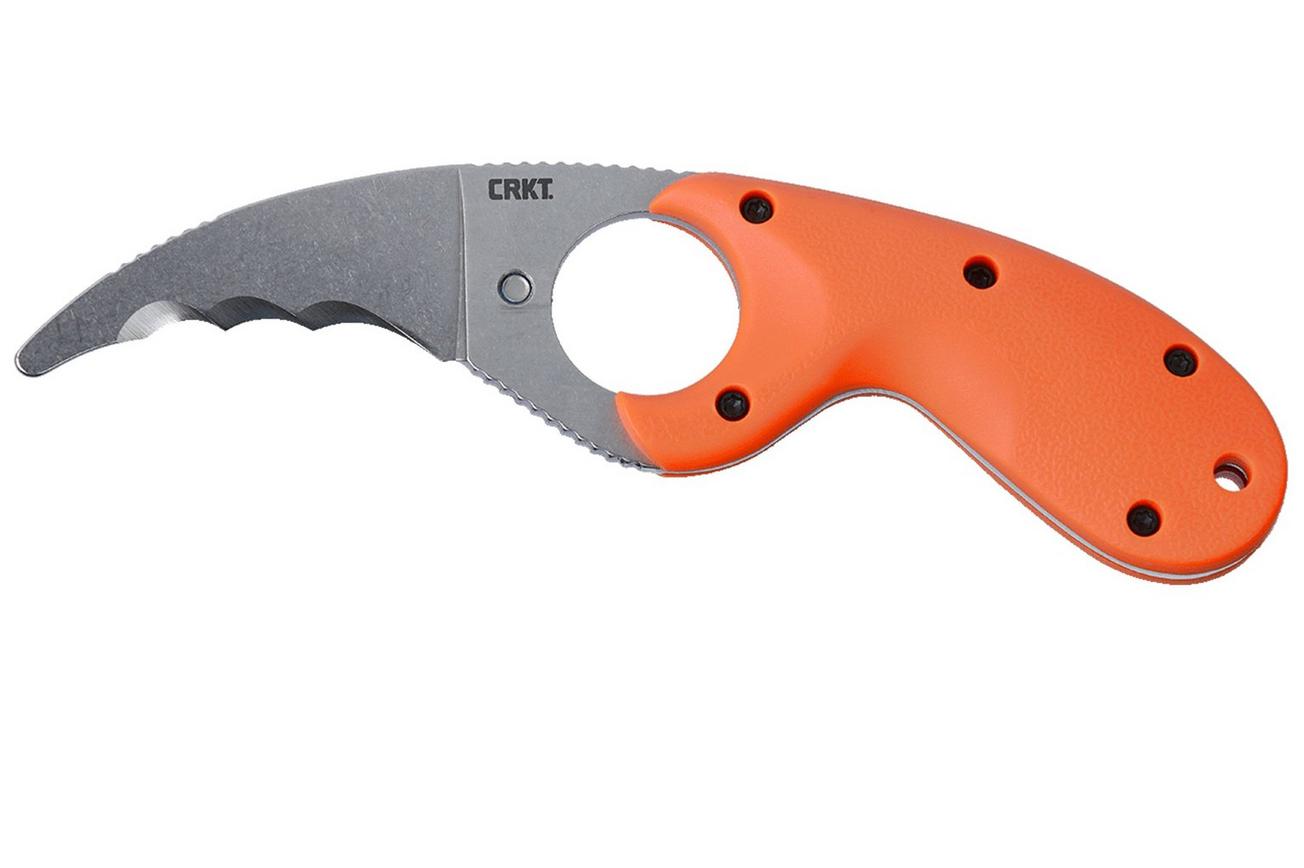 CRKT Bear Claw Stonewash, Veff Serrations 2511ER Orange GRN reddingsmes, Russ Kommer design