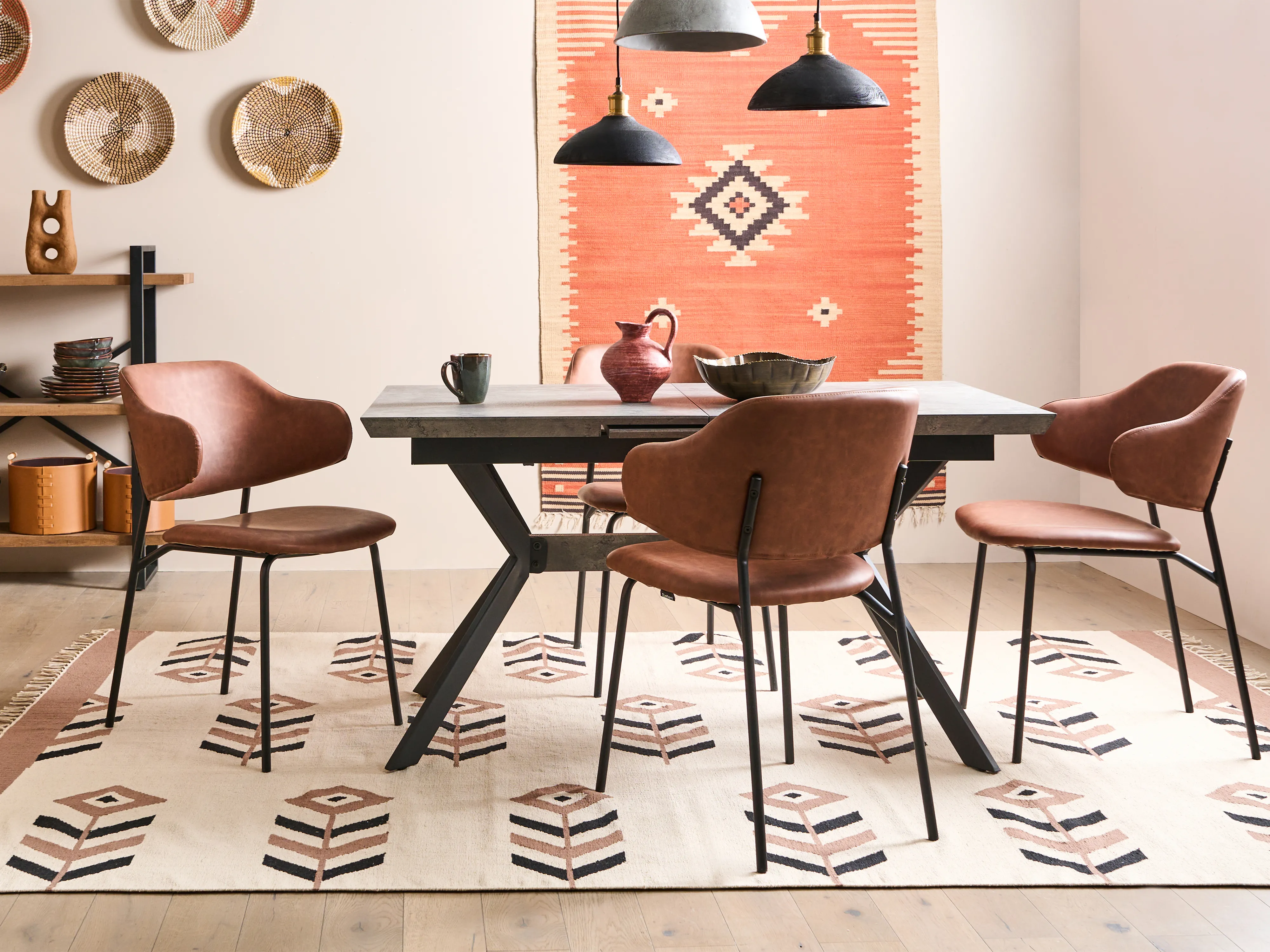 Eettafel uitschuifbaar BENSON Lichtgrijs 80 cm 140/180 cm