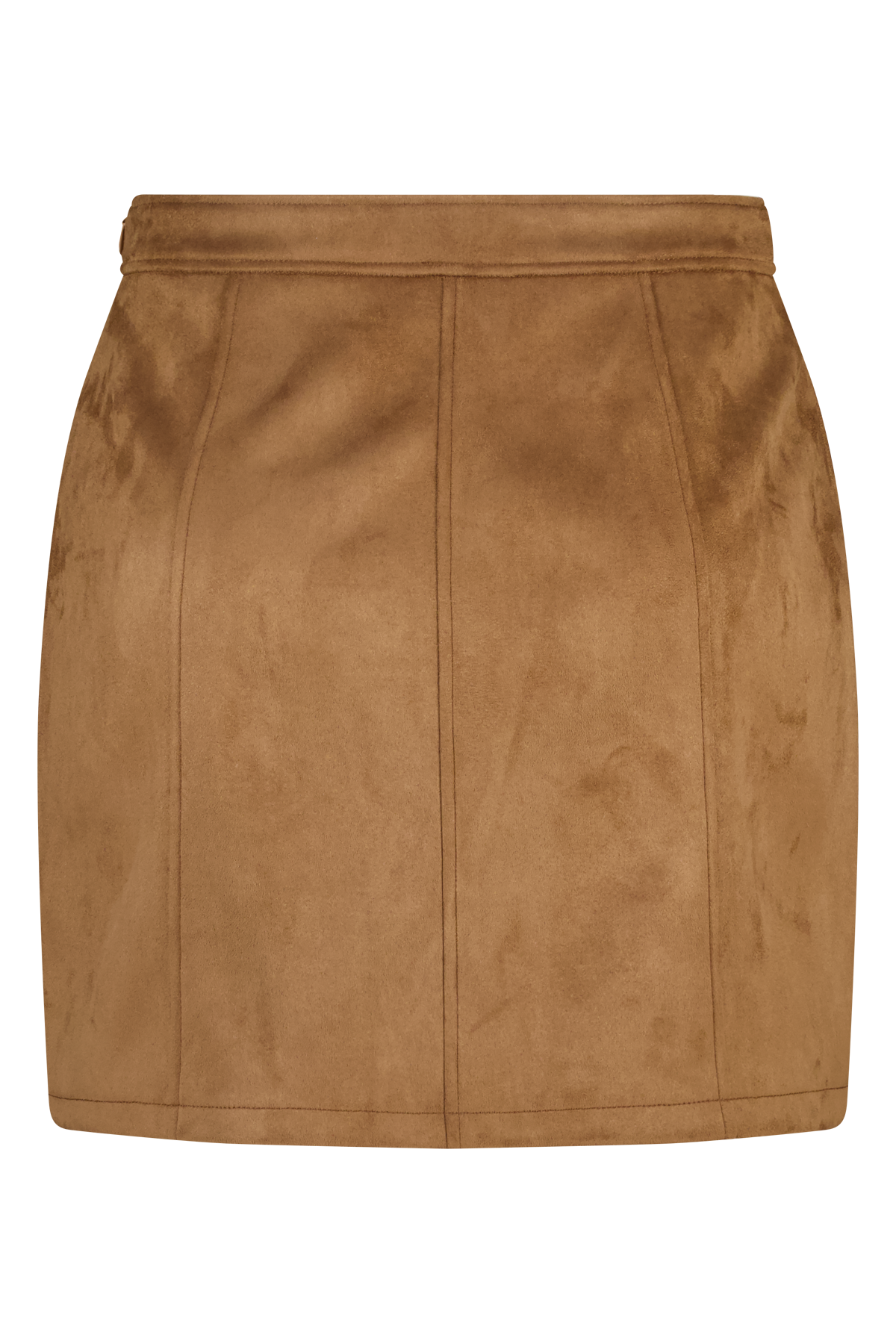 Suedine rokje met sierstiksels Cognac