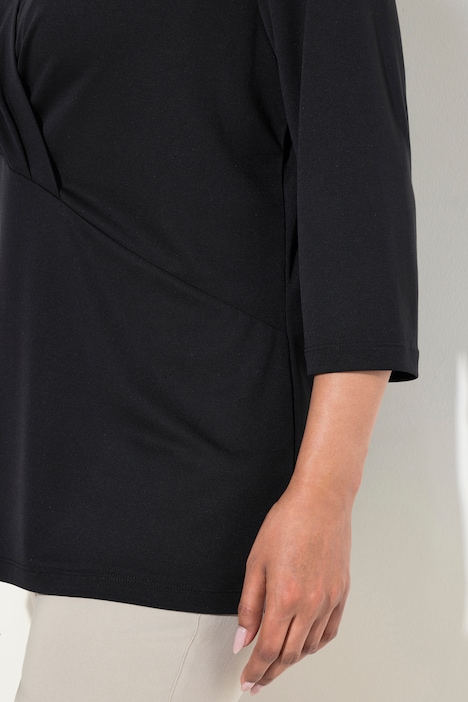 Shirt, Wickeloptik, V-Ausschnitt, 3/4-Arm, Modalmix