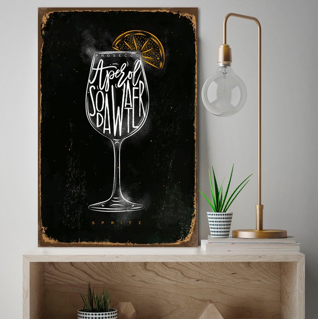 queence Metallbild »Aperol« Bar & Lounges | Cocktail 1 Stk. tlg. Stahlschilder