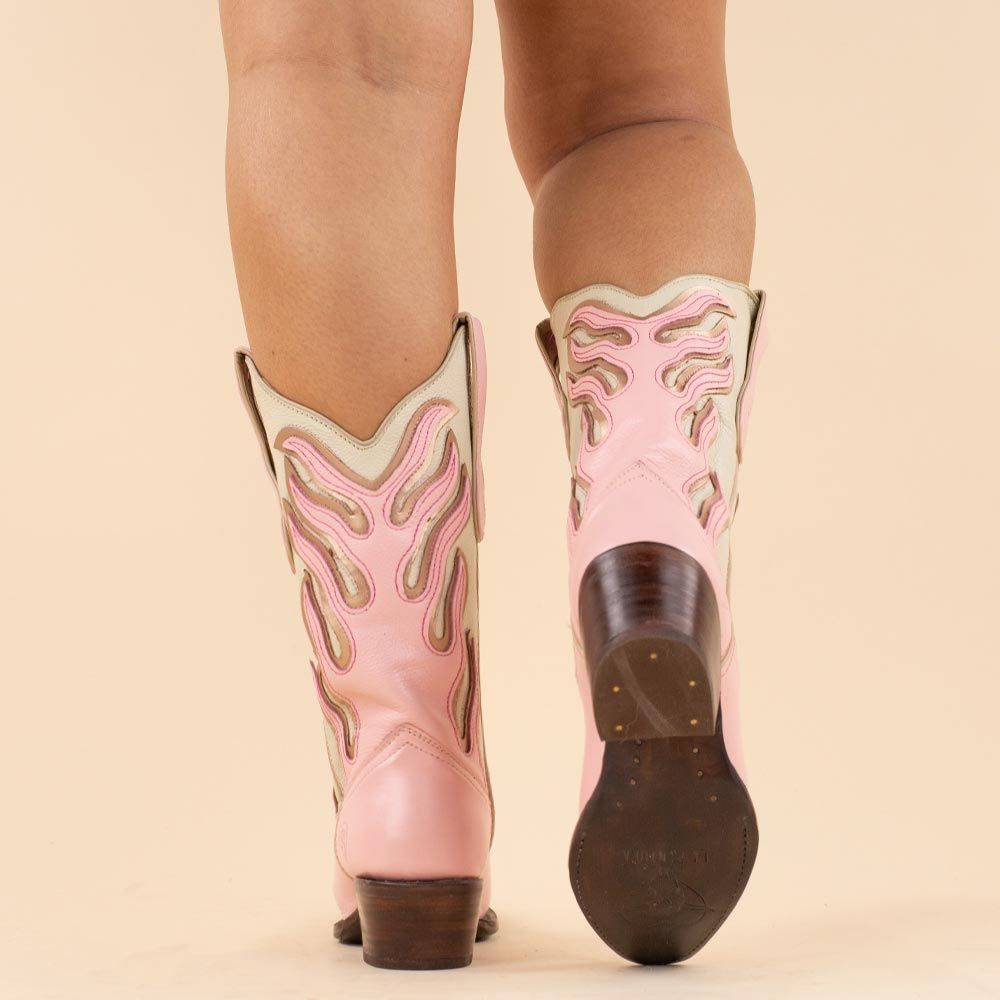 La Pintura cowboylaars Flames Roze
