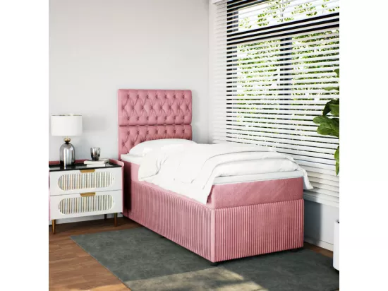 Sommier à lattes de lit avec matelas Rose 90x190 cm Velours