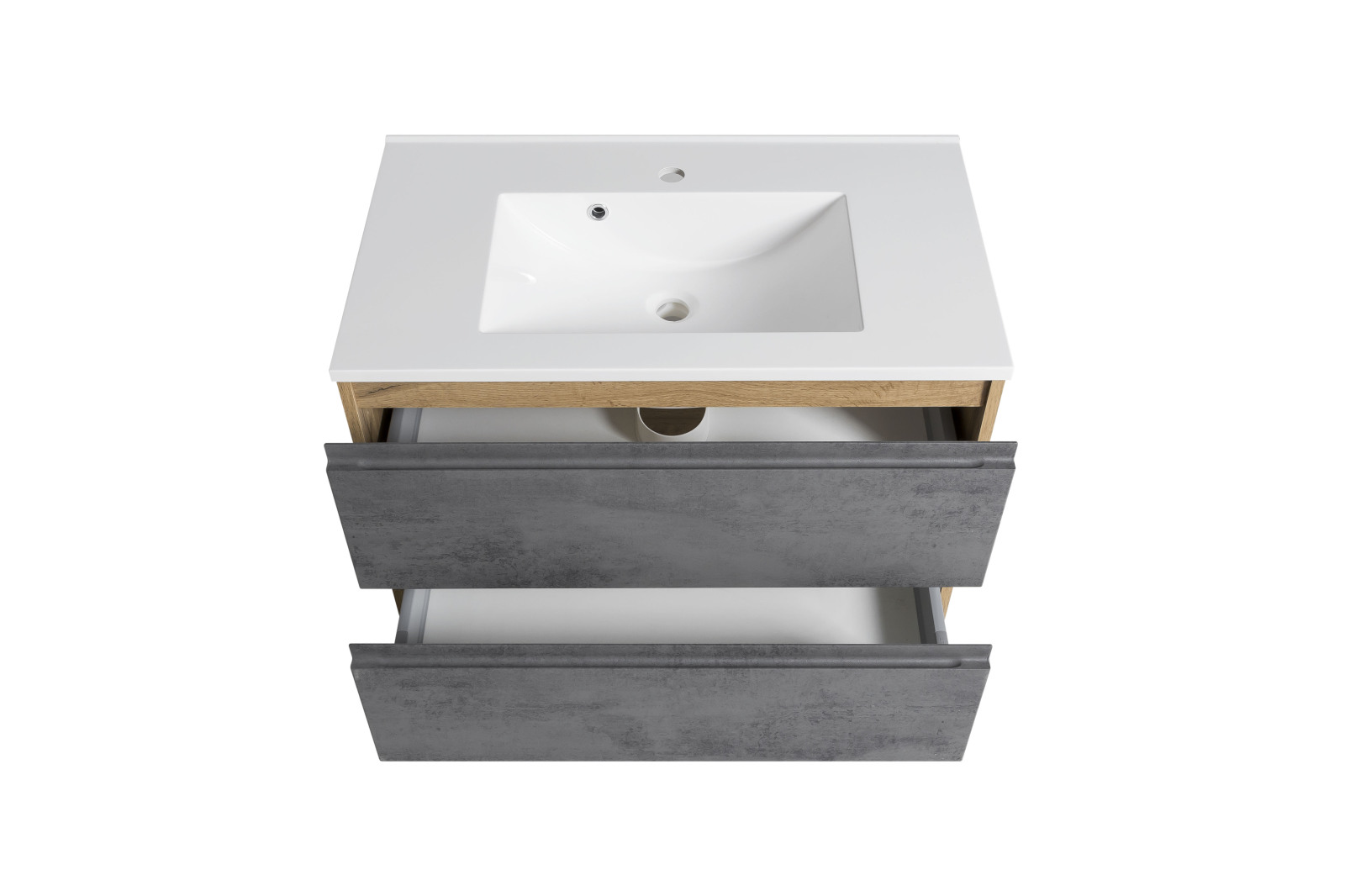Waschtisch - Wotaneiche - Oxid Beton - Mineralguss - 80 cm