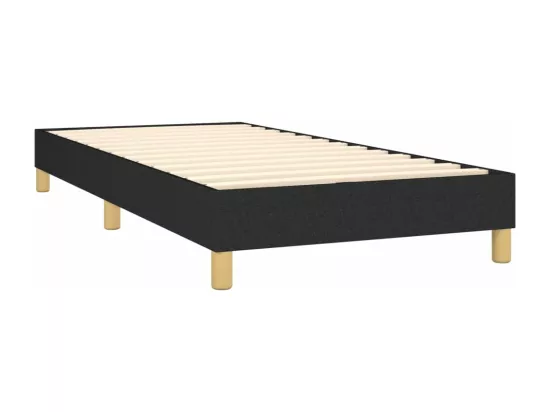Sommier tapissier avec matelas et LED Noir 90x190 cm Tissu