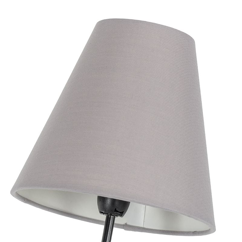 Design vloerlamp zwart met stoffen kappen 3-lichts - Melis