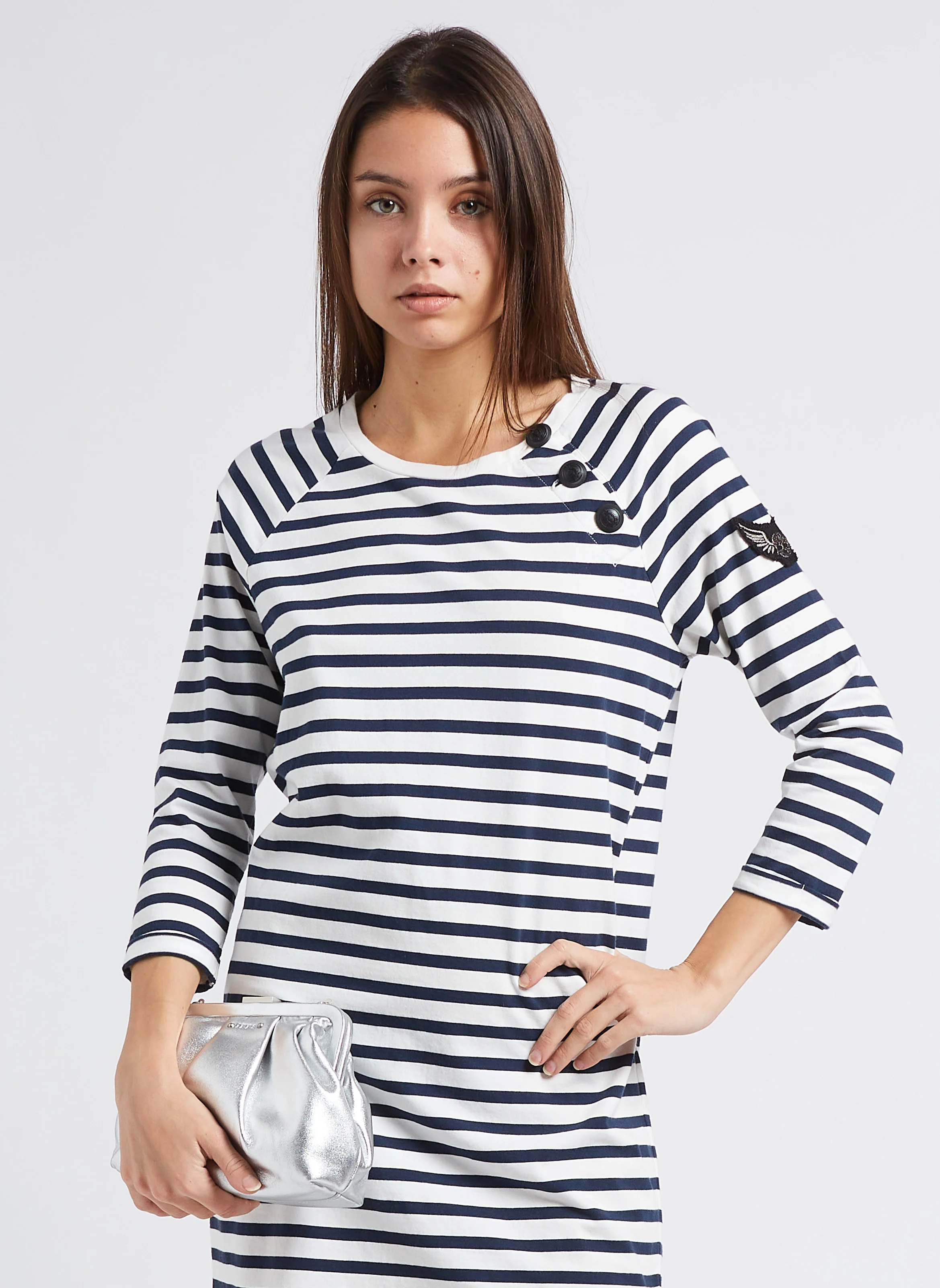 Sac bourse en cuir | Argent