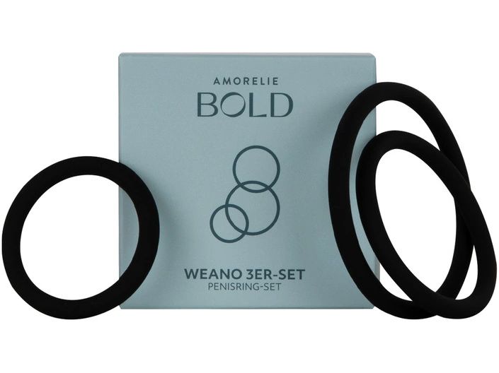 Amorelie Penisring Weano Set Penisring für längeres Durchhaltevermögen