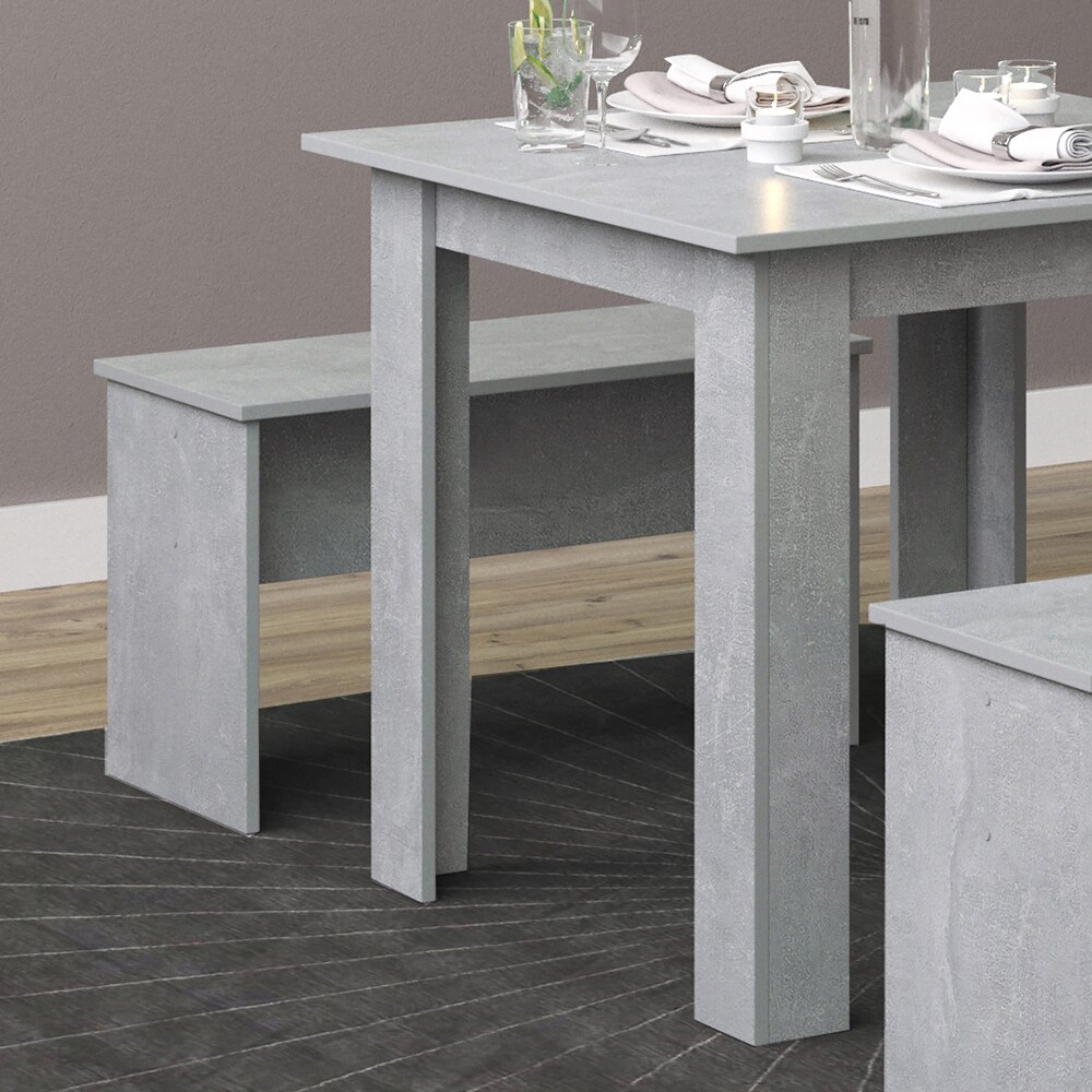 Vicco Tischgruppe Sitzgruppe Esszimmer Sentio Esstisch Sitzbank Beton 80 cm