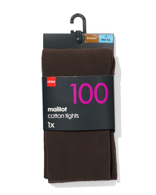 collant épais coton 100 deniers marron