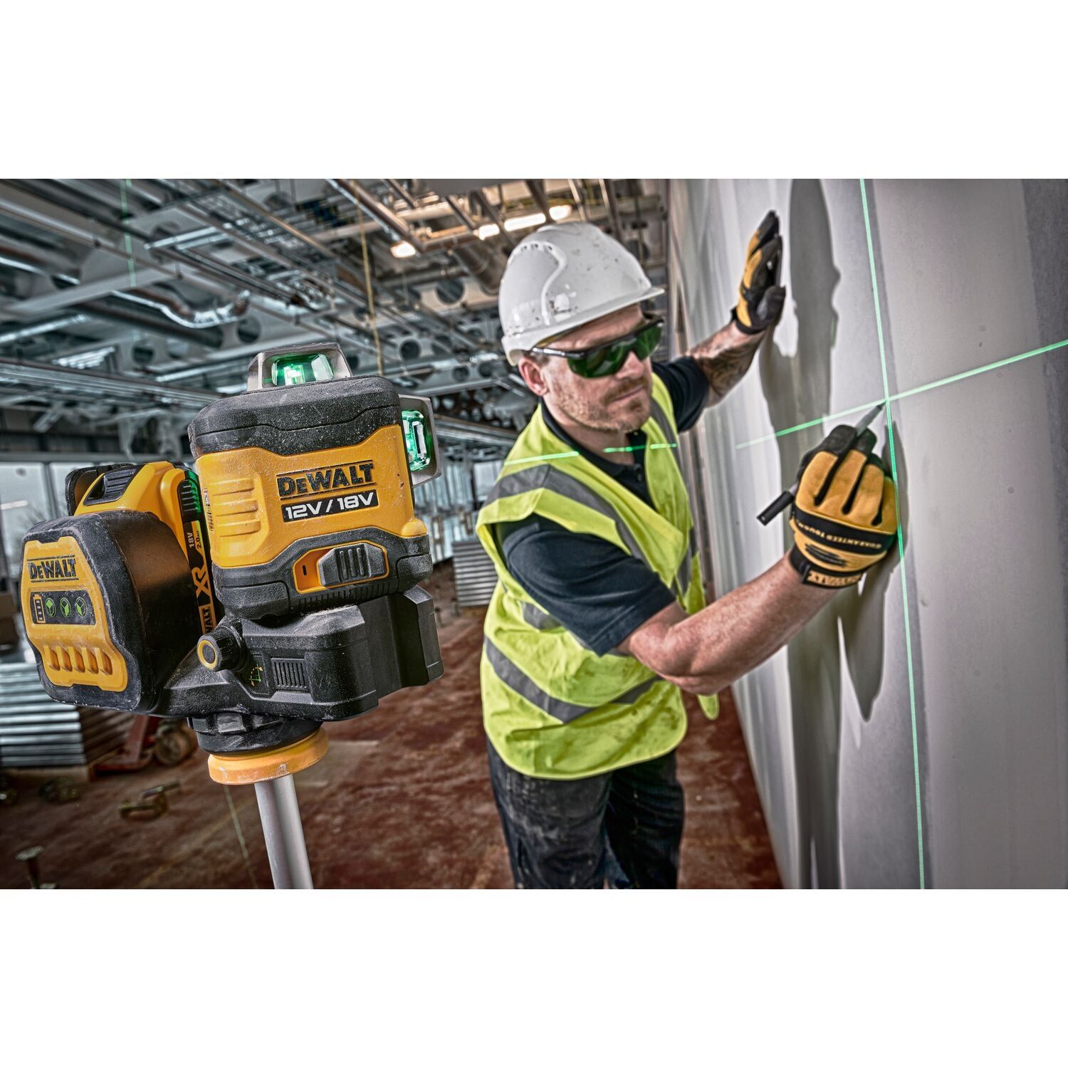 DeWALT DCE089D1G18 Accu kruislijnlaser groen 3x360° 12V/18V XR 2.0Ah in TSTAK