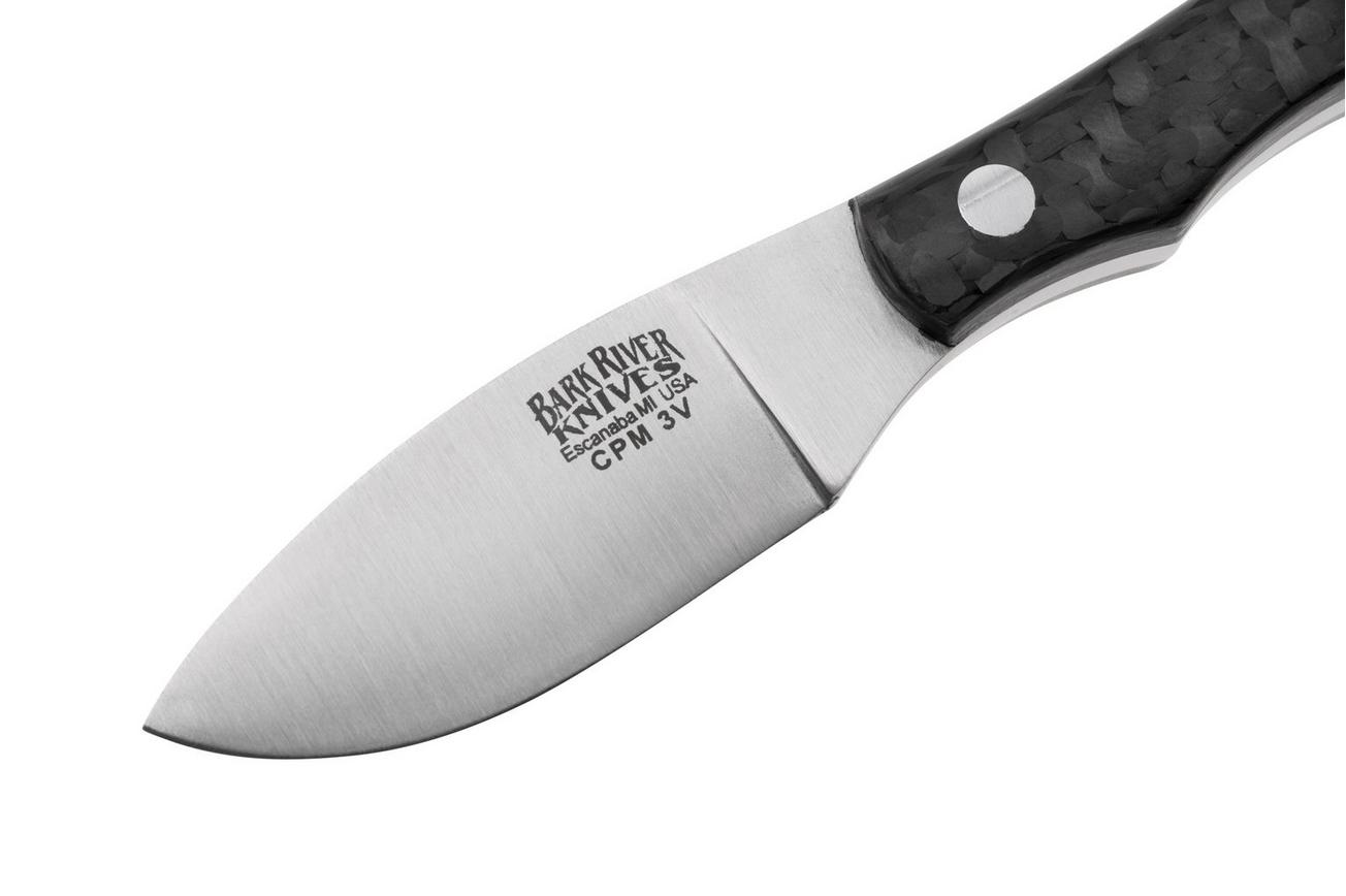 Bark River Micro Canadian CPM 3V, Black Carbon Fiber, vaststaand mes