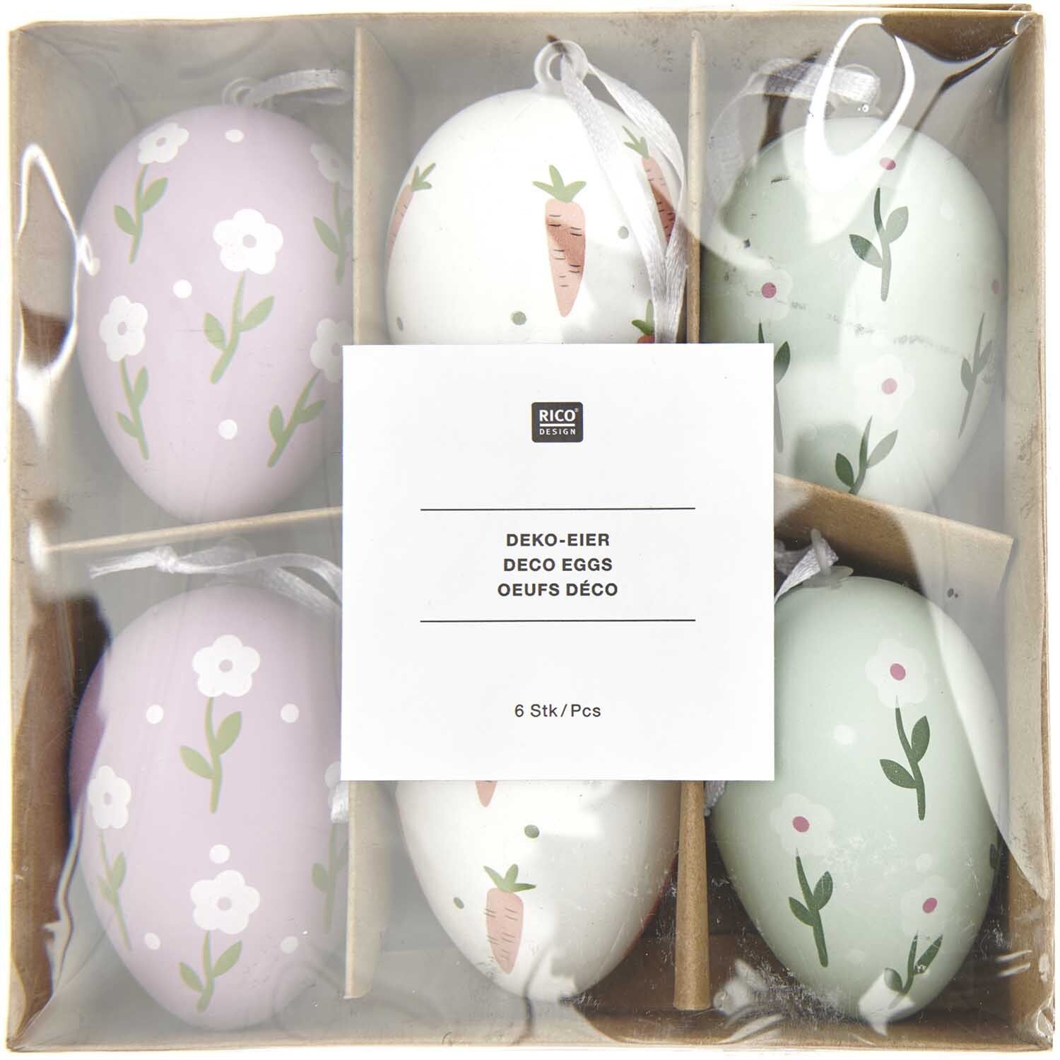 Deko-Eier FRÜHLING 6er-Set in bunt