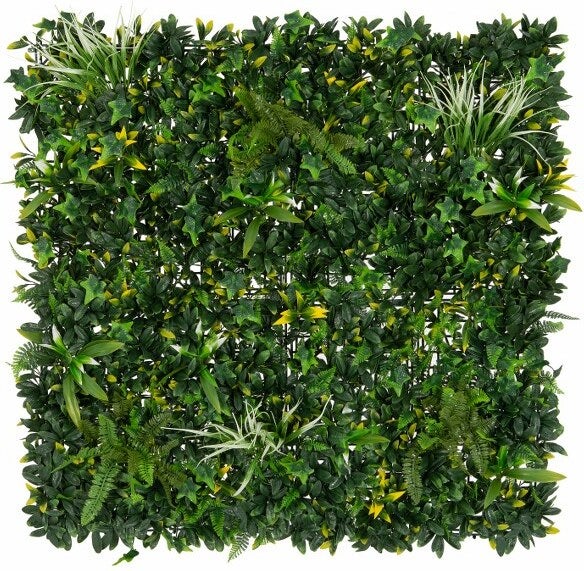 Tuin wanddecoratie kunst beplanting Carmen groen / geel / bruin 100 x 100 x 9 cm
