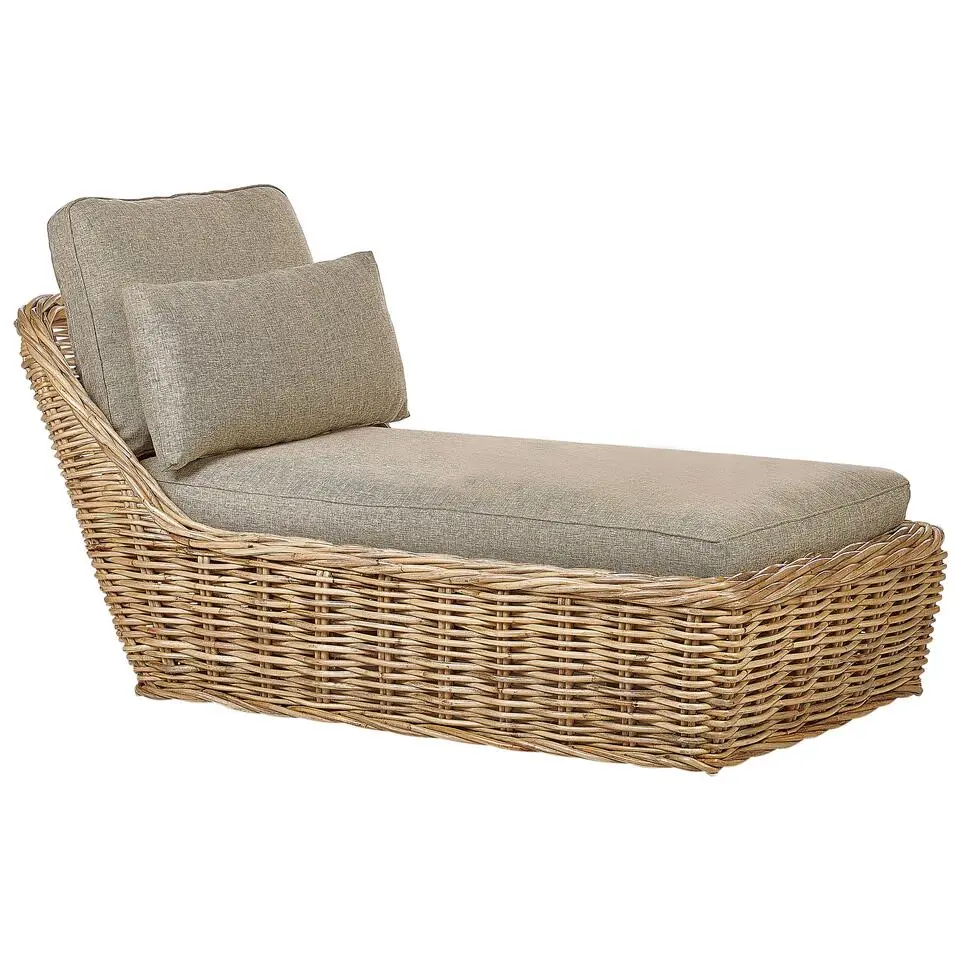 BELSITO - Ligstoel - Taupe - Rotan