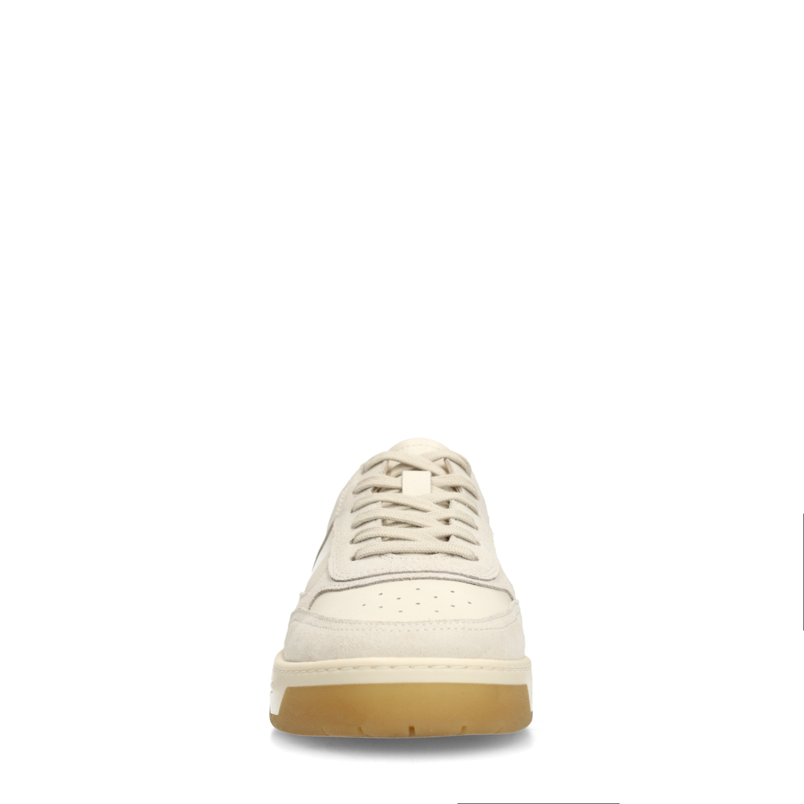Off white leren sneakers met suède details