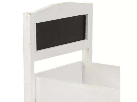 Chariot pour pots de fleurs en bois blanc 38x31,5x24h