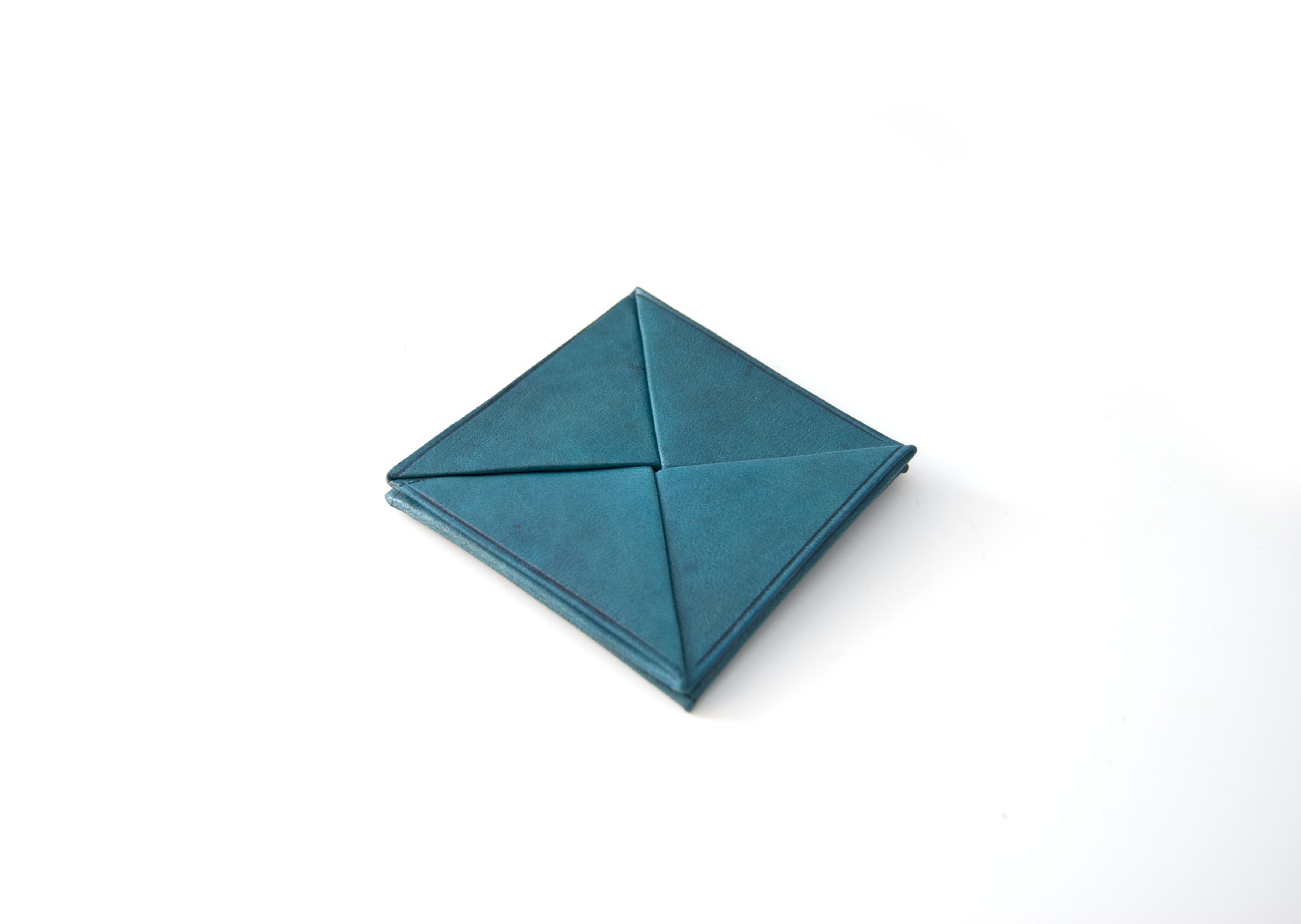 Falt-Münzbörse aus Leder, blau, B 7 cm, T 7 cm, H 7 cm günstig bestellen