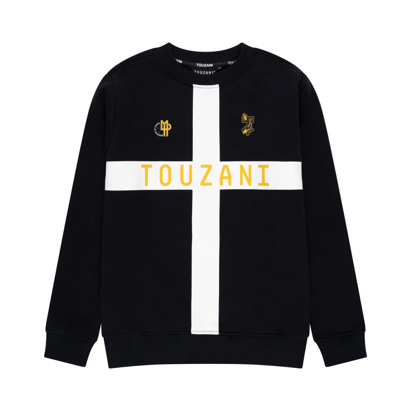 Touzani Chagoi Crew Sweater Kids Zwart Wit Goud