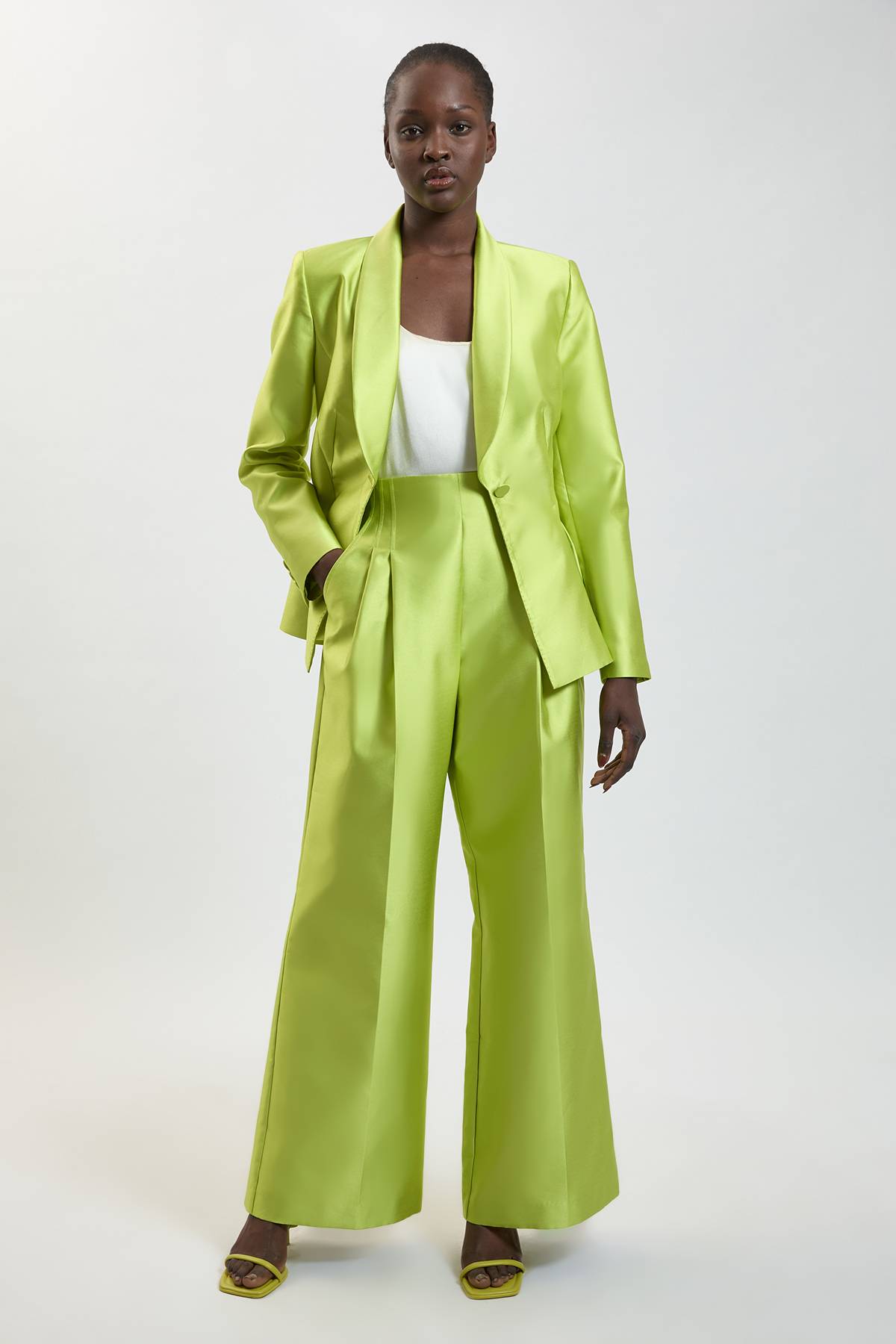 KarenMillen Pantalon Tailleur En Satin Structuré