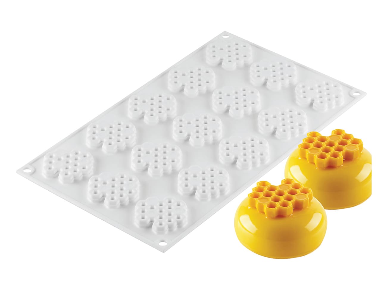 Moule silicone nid d'abeille - 15 empreintes - 30 x 17,5 cm - Silikomart
