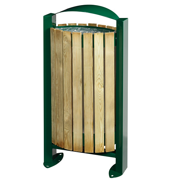 ROSSIGNOL Corbeille 60 L arkea facade bois - bois / vert mousse