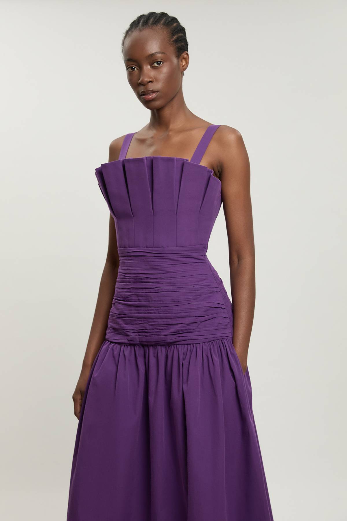 KarenMillen Robe Midi Plissée En Popeline