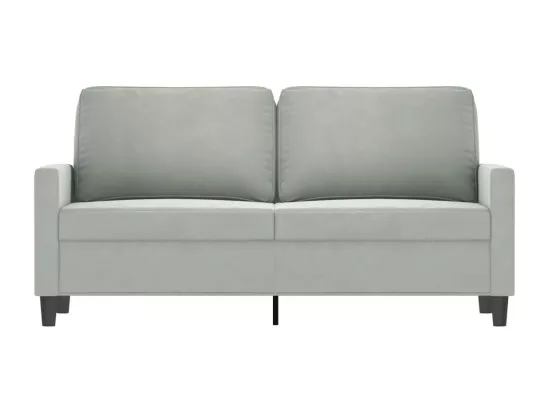 Canapé à 2 places Gris clair 140 cm Velours