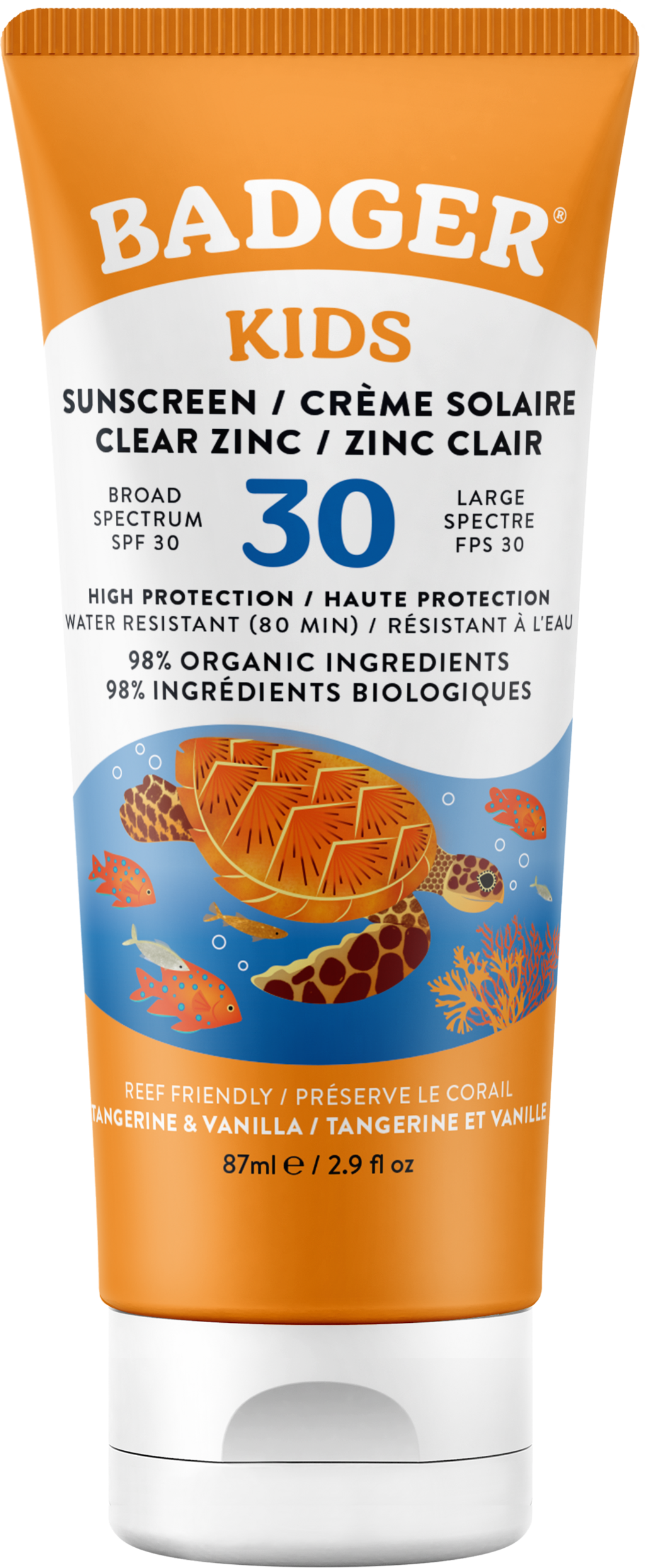 Badger Balm  Kids Clear Zinc Sunscreen SPF 30, 87 ml