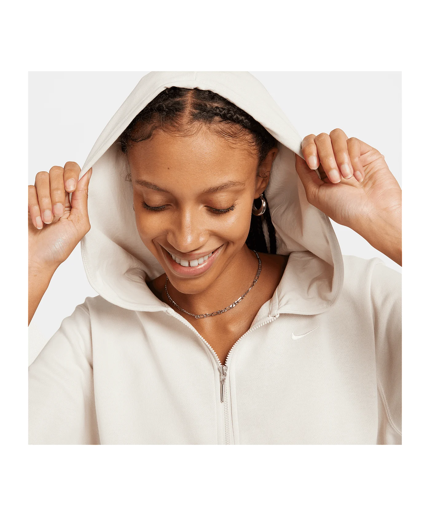 Nike Chill Terry Loose Kapuzenjacke Damen Weiss F104