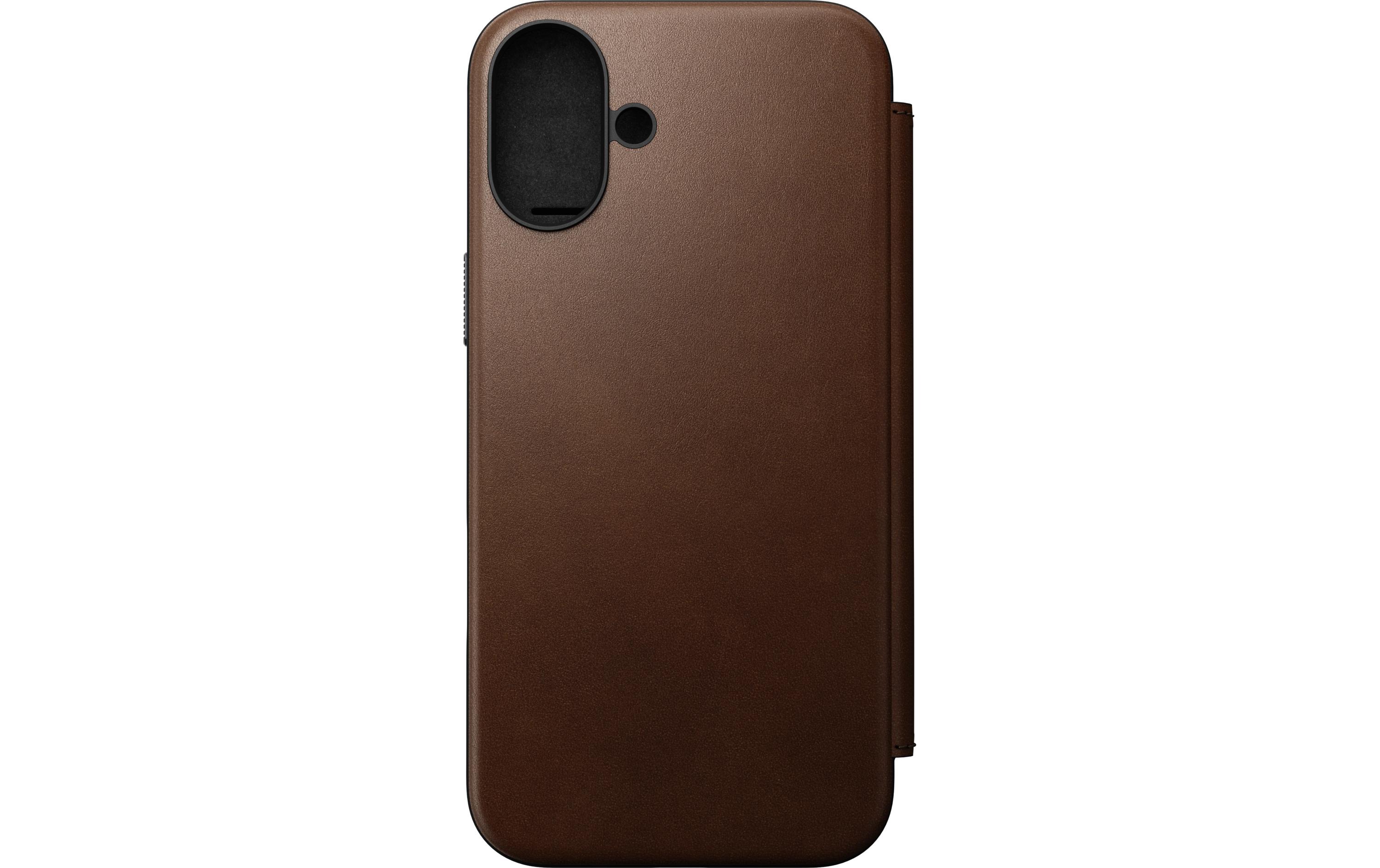 Book Cover Modern Leather iPhone 16 Plus BraunModernes Leder Folio für das Apple iPhone 16 Plus