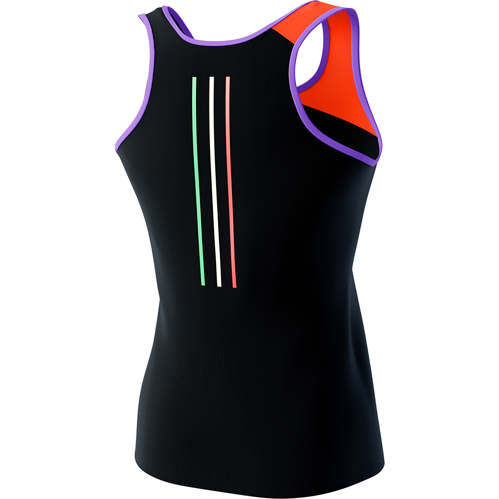 Ixon - Débardeur femme Aprilia 23 Noir / Rouge fluo