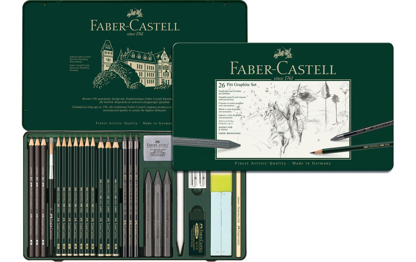 Graphitstift Faber-Castell PITT 26er MetalletuiGraphit-Set für den professionellen Einstieg