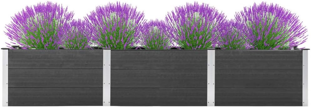 vidaXL Garten-Hochbeet 300x50x54 cm WPC Grau