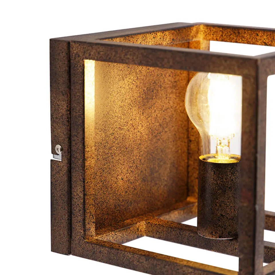 Qazqa wandlampen cage bruin e27