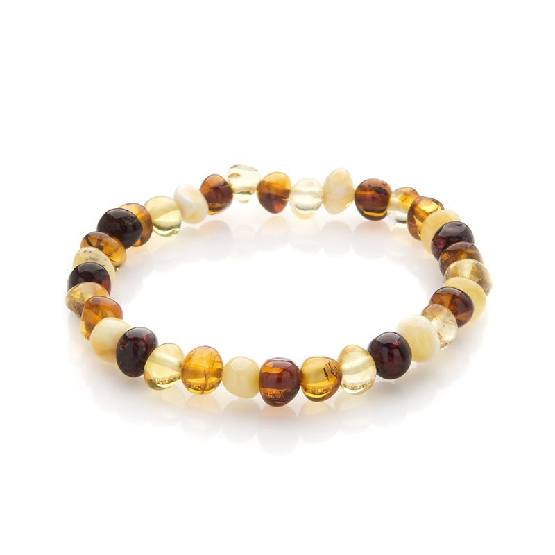 Bracelet  ambre baroque multicolore