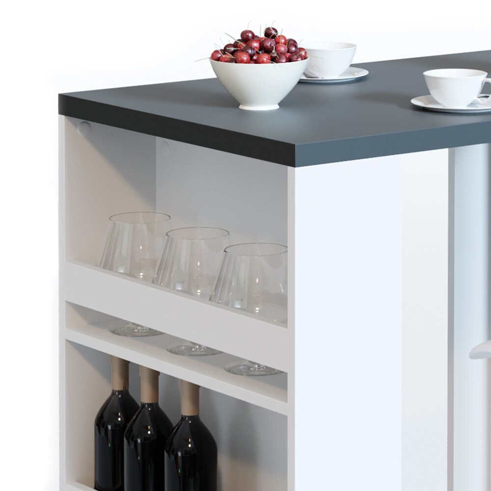 VICCO Bartisch Bar Tresen Weiß Anthrazit Bartresen Stehtisch Tisch Tresentisch Bistrotisch Küche