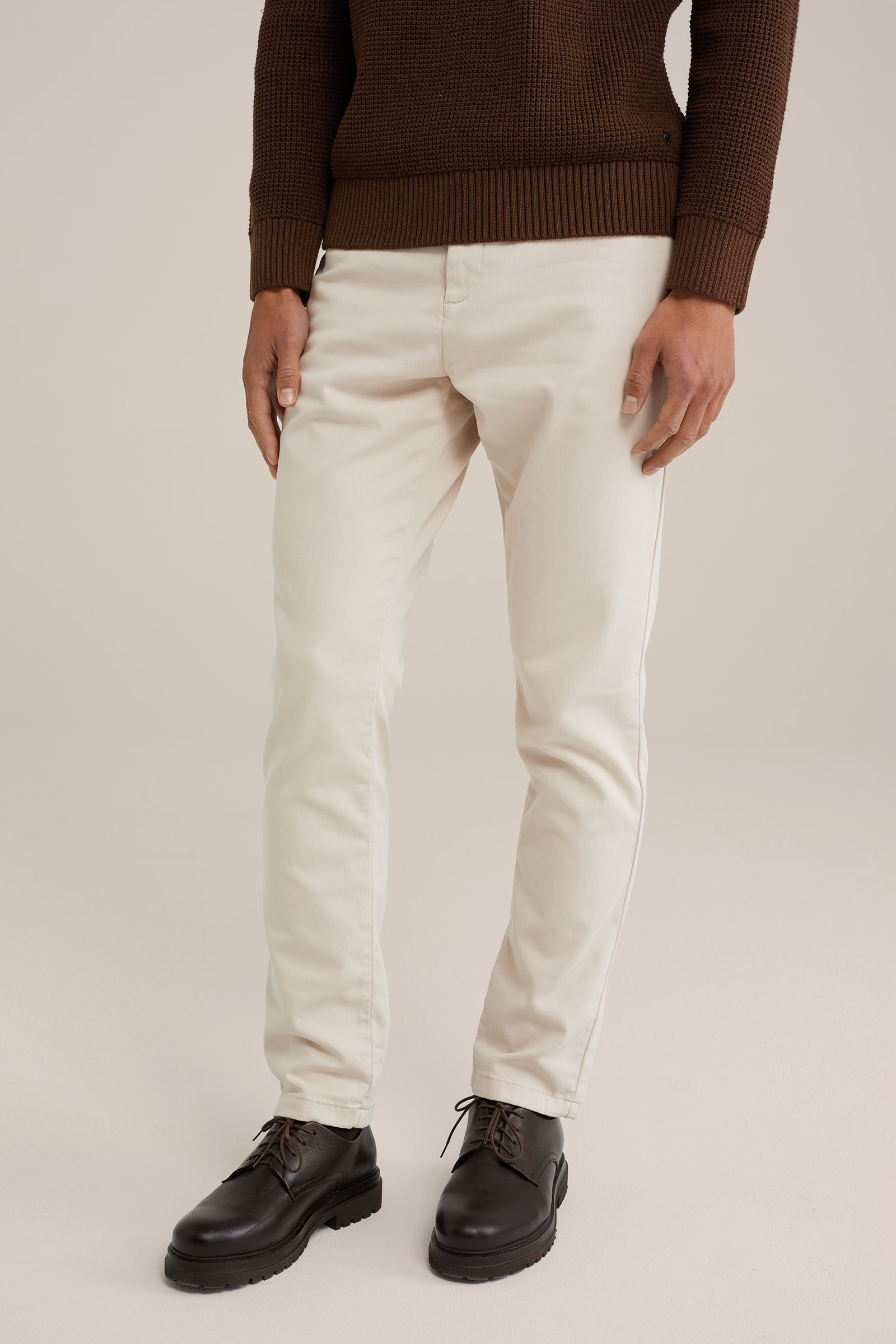 slim fit chino van jog kwaliteit Fundamentals Gebroken wit